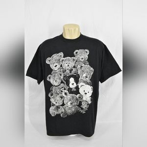 Vintage 90's Jerzees Teddy Bear Print T-shirt,Color:Black,Size:XXL